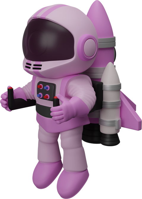 3D astronaut pink